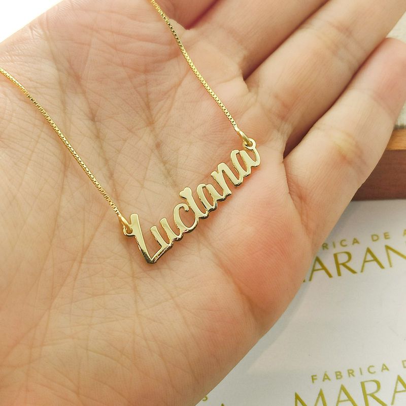 Colar Manuscrito Personalizado Em Ouro