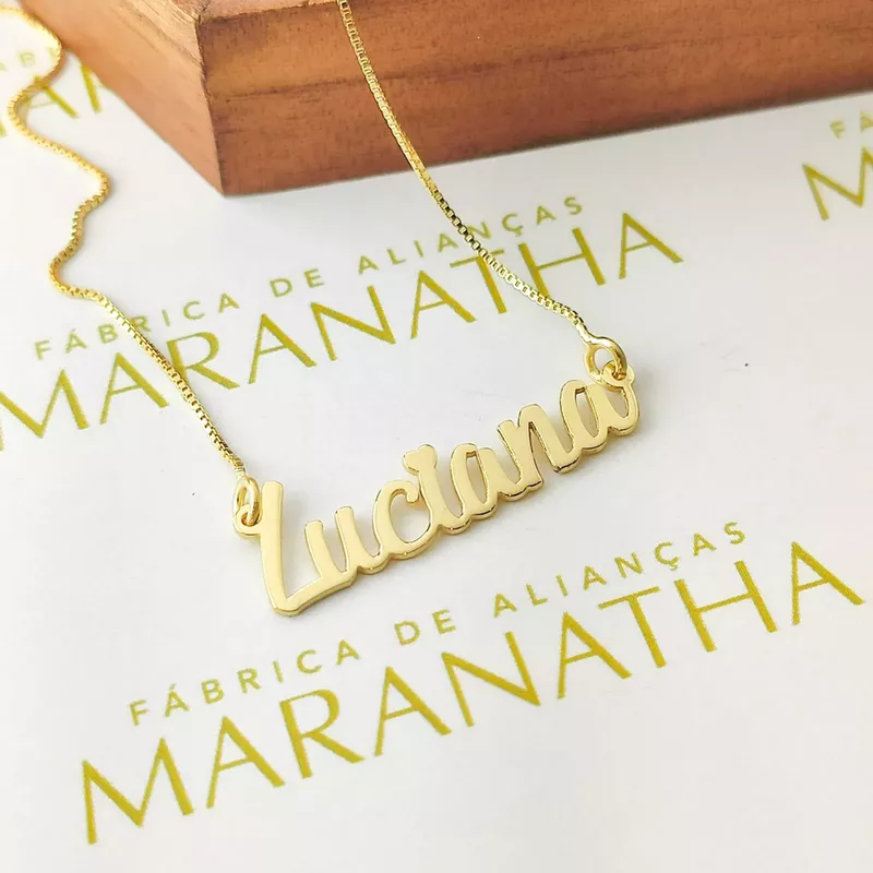 Colar Manuscrito Personalizado Em Ouro