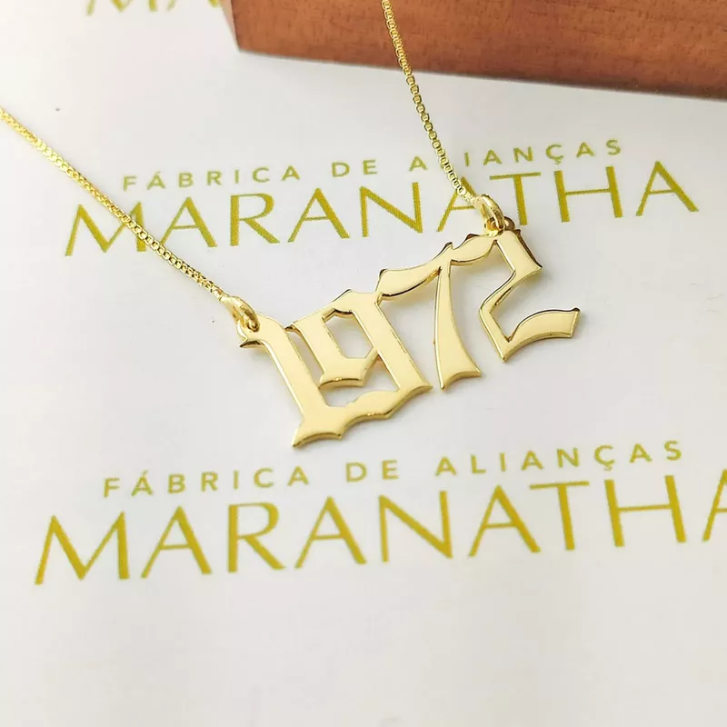 Colar Ano Personalizado Em Ouro