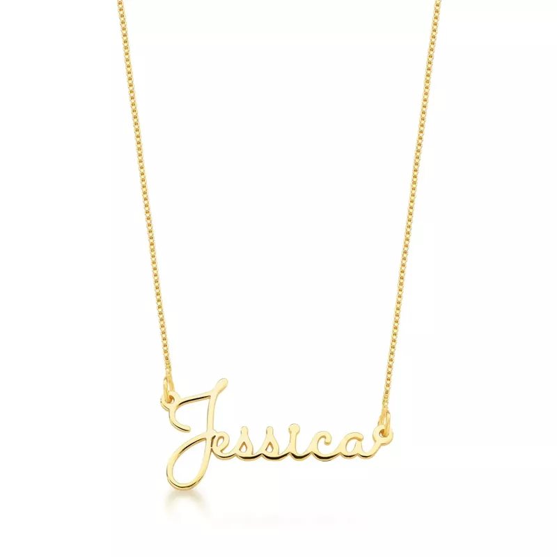 Colar Manuscrito Personalizado Em Ouro