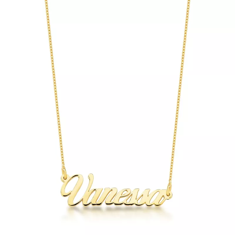 Colar Manuscrito Personalizado Em Ouro