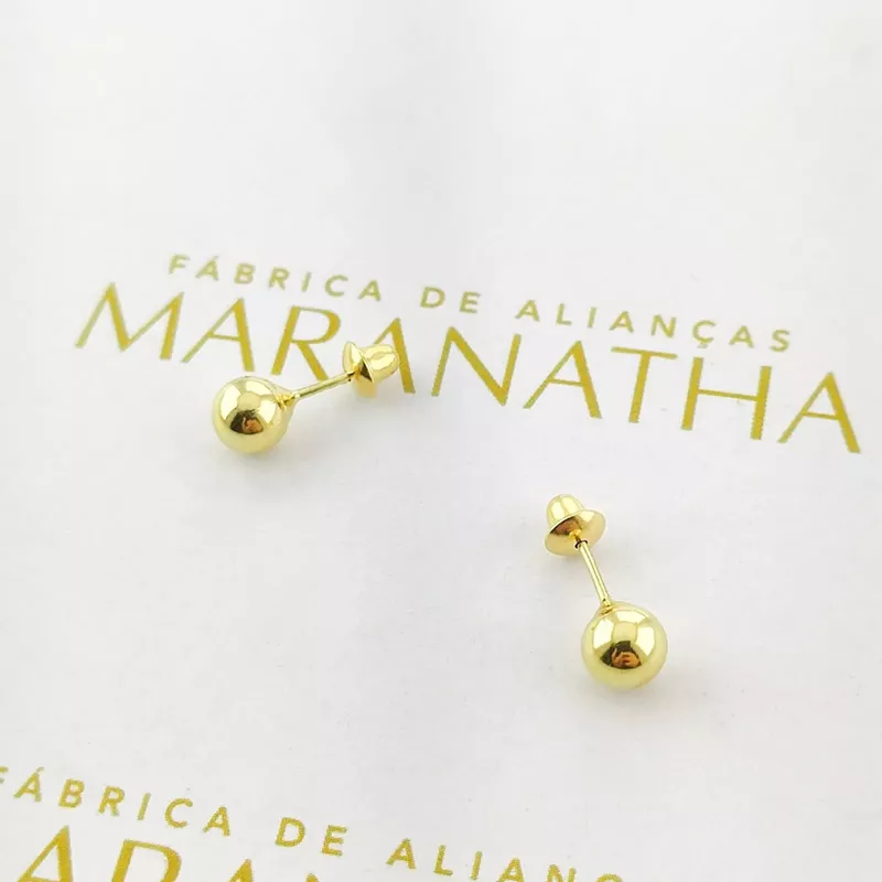 Par De Brincos Bolinha Em Ouro 18k 3mm