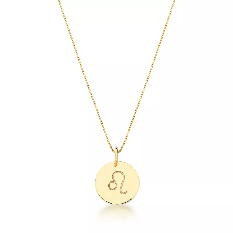 Conjunto Corrente Veneziana e Pingente De Signo Leão Em Ouro 18k