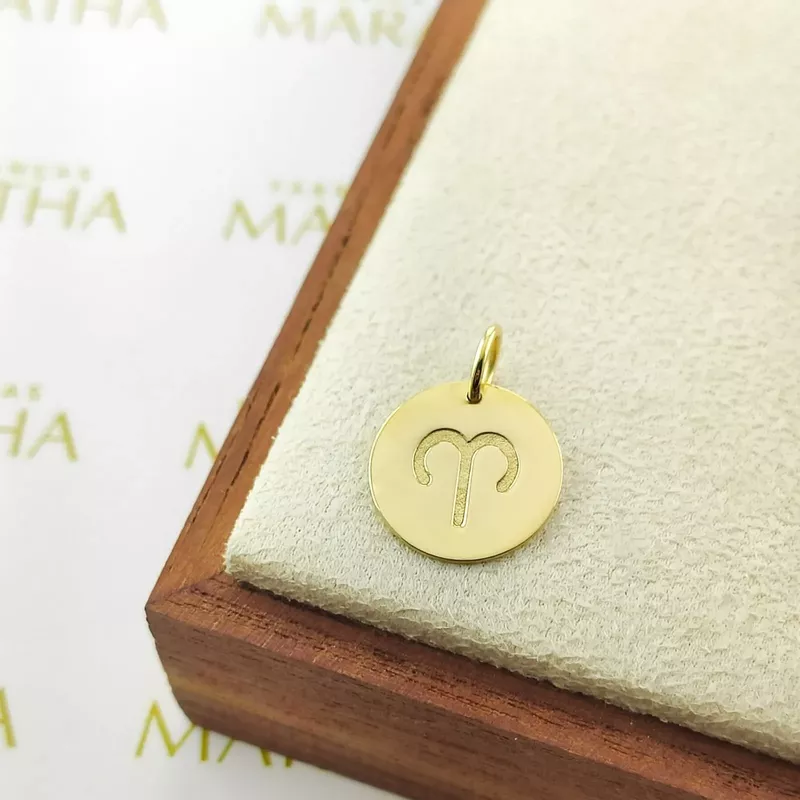 Pingente De Signo Áries Em Ouro 18k