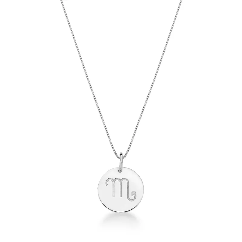 Conjunto Corrente Veneziana e Pingente De Signo Escorpião Em Prata