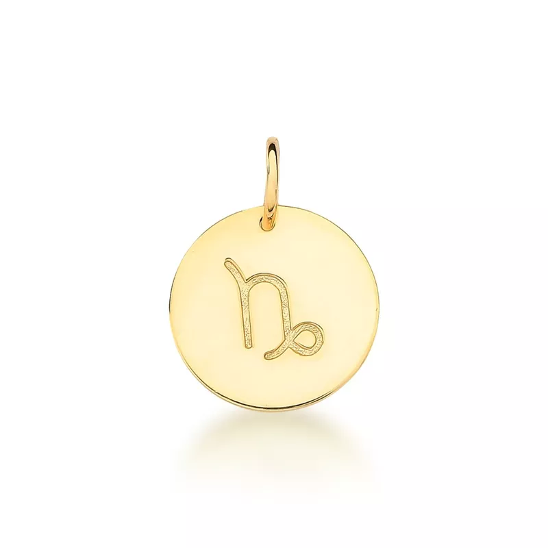 Pingente De Signo Capricórnio Em Ouro 18k