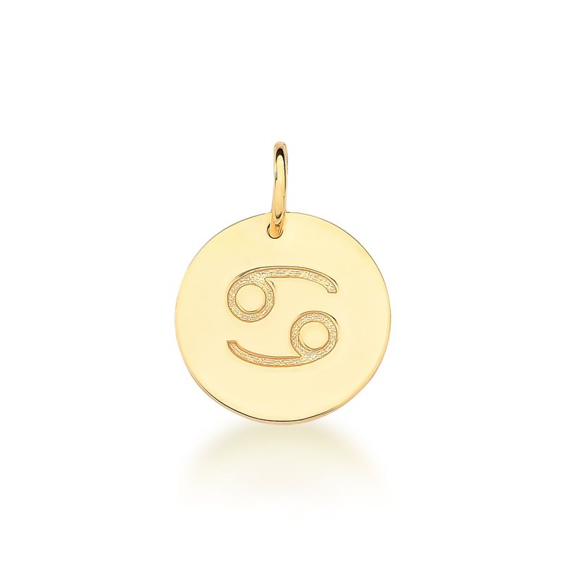 Pingente De Signo Câncer Em Ouro 18k