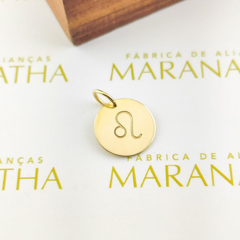 Pingente De Signo Leão Em Ouro 18k