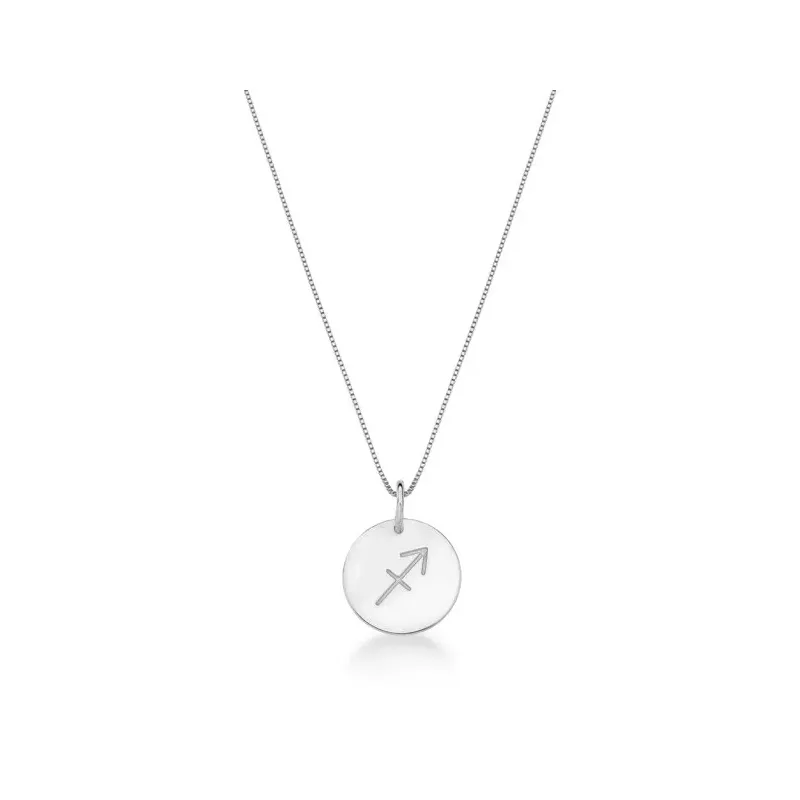 Conjunto Corrente Veneziana e Pingente De Signo Sagitário Em Prata