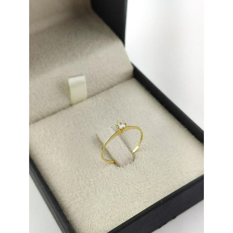 Anel Solitário de Noivado em Ouro 18k Modelo Maranatha