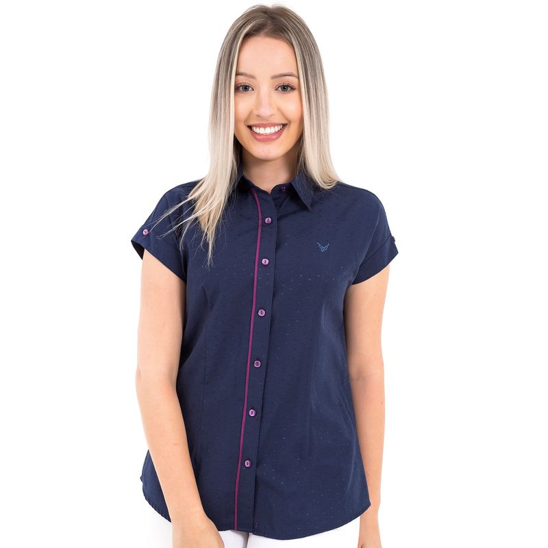 Camisa Azul Manga Japonesa Nany - Fyorella