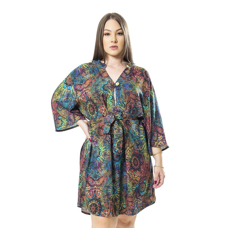 Saída de Praia Floral Kaftan Lucca - Fyorella