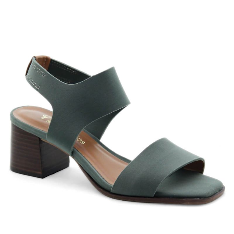 Sandália Salto Médio Neoprene Douceur Verde