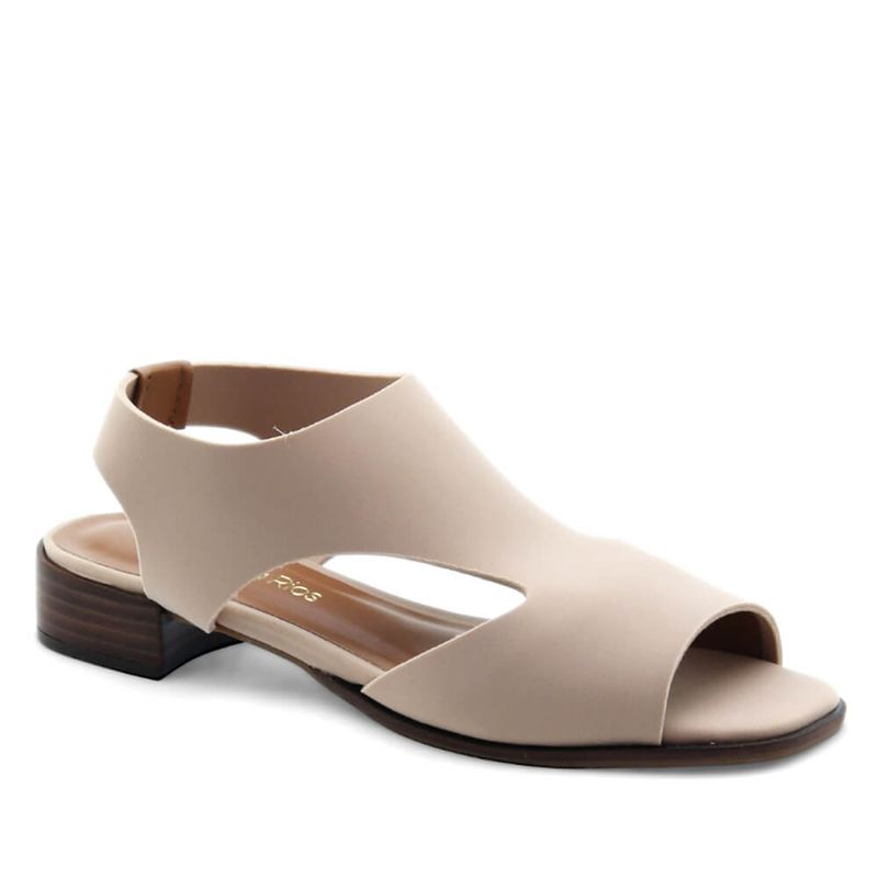 Sandália Salto Baixo Neoprene Léger Nude