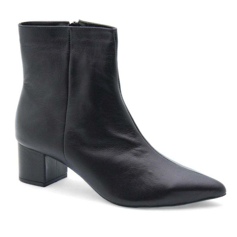Bota Bico Fino Couro Louvre Preta
