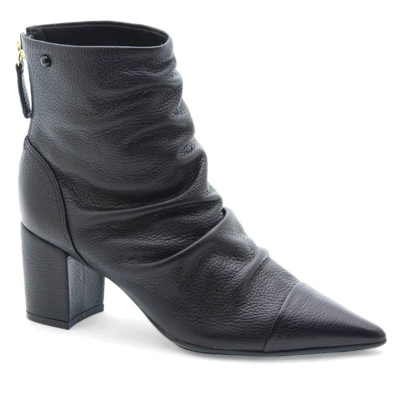 Bota Bico Fino Couro Vosges Preto