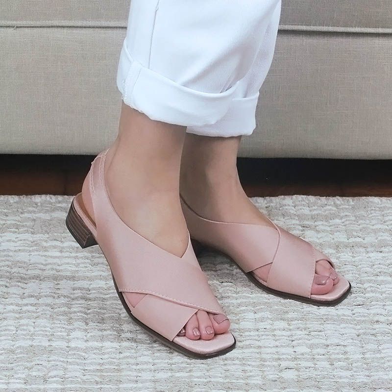 Sandalia baixa sale rose