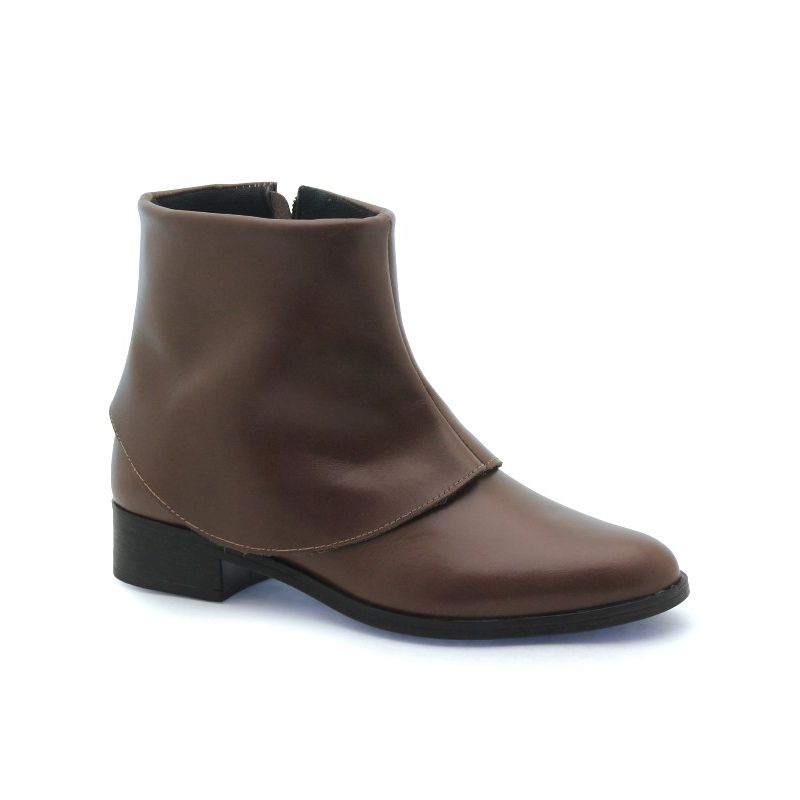 Bota Cano Baixo Saint-Paul Couro chocolate