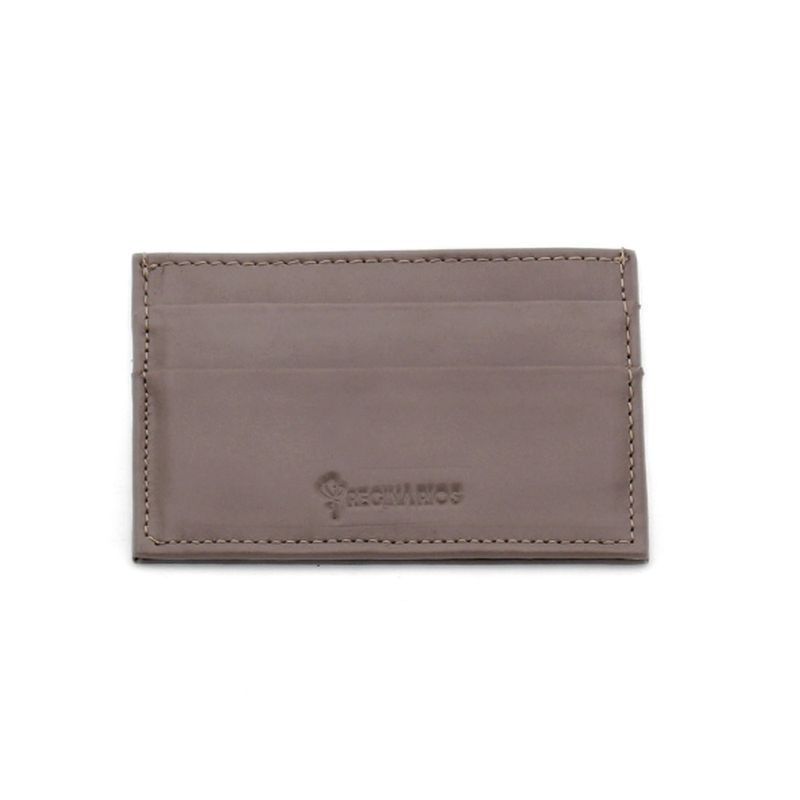 Porta Cartão Couro Cor Taupe