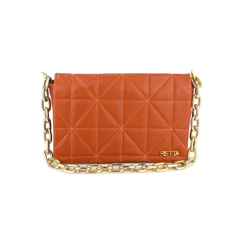 Bolsa Clarice Média Alça Dourada Caramelo - RETTA