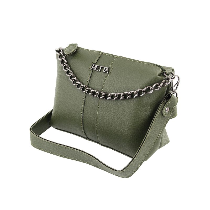 Kit Valentina Grande Preta + Kiarinha pequena Verde Militar