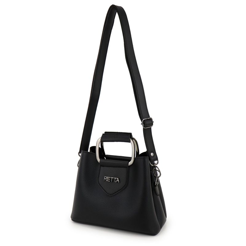 Kit Bolsa Saco Corrente Grande Preta + Bolsa Pequena Tiracolo Chloe Preta