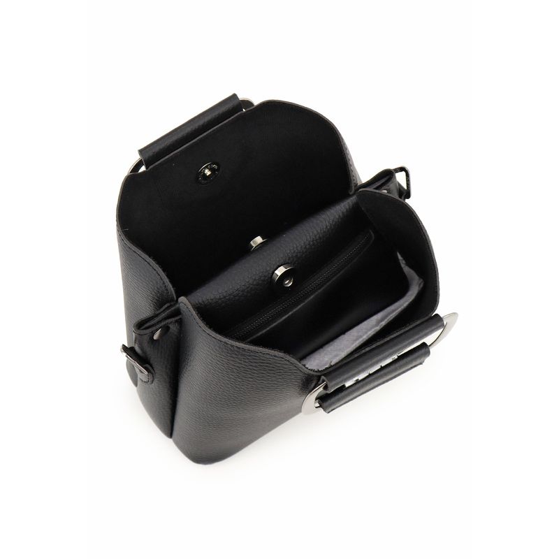 Kit Bolsa Saco Corrente Grande Preta + Bolsa Pequena Tiracolo Chloe Preta