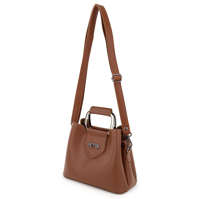 Kit Bolsa Saco Corrente Grande Preta + Bolsa Pequena Tiracolo Chloe Caramelo