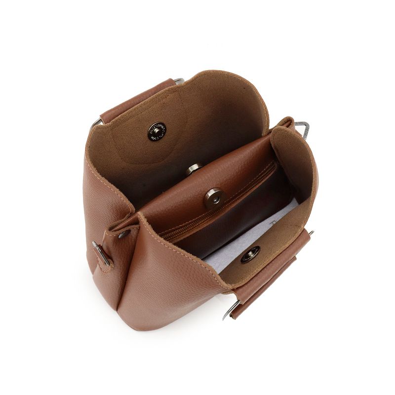 Kit Bolsa Saco Corrente Grande Preta + Bolsa Pequena Tiracolo Chloe Caramelo