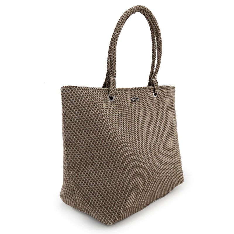 Bolsa de Praia Grande com Necessaire Marrom e Nude