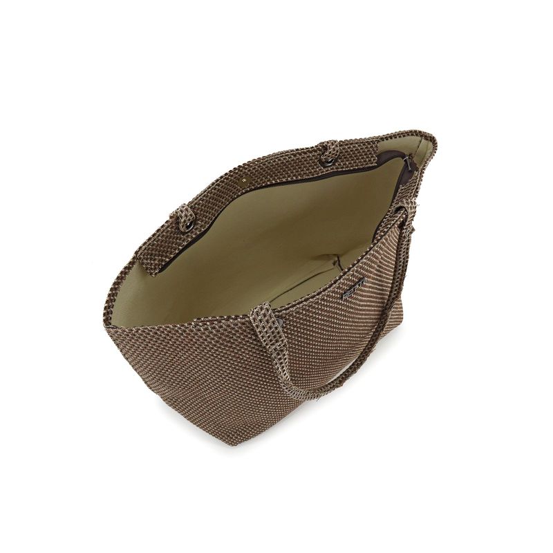 Bolsa de Praia Grande com Necessaire Marrom e Nude