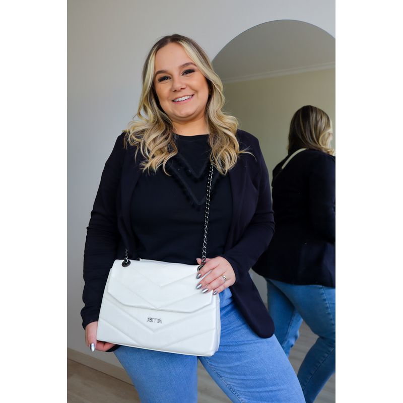 Bolsa Tiracolo Média Matelasse Isa Marfim