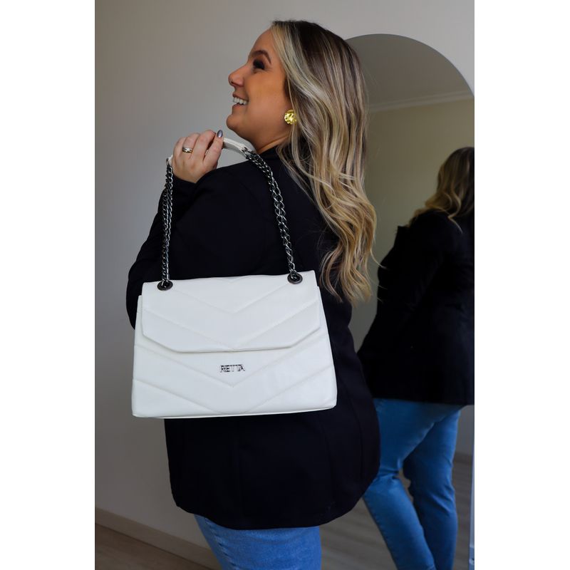 Bolsa Tiracolo Média Matelasse Isa Marfim