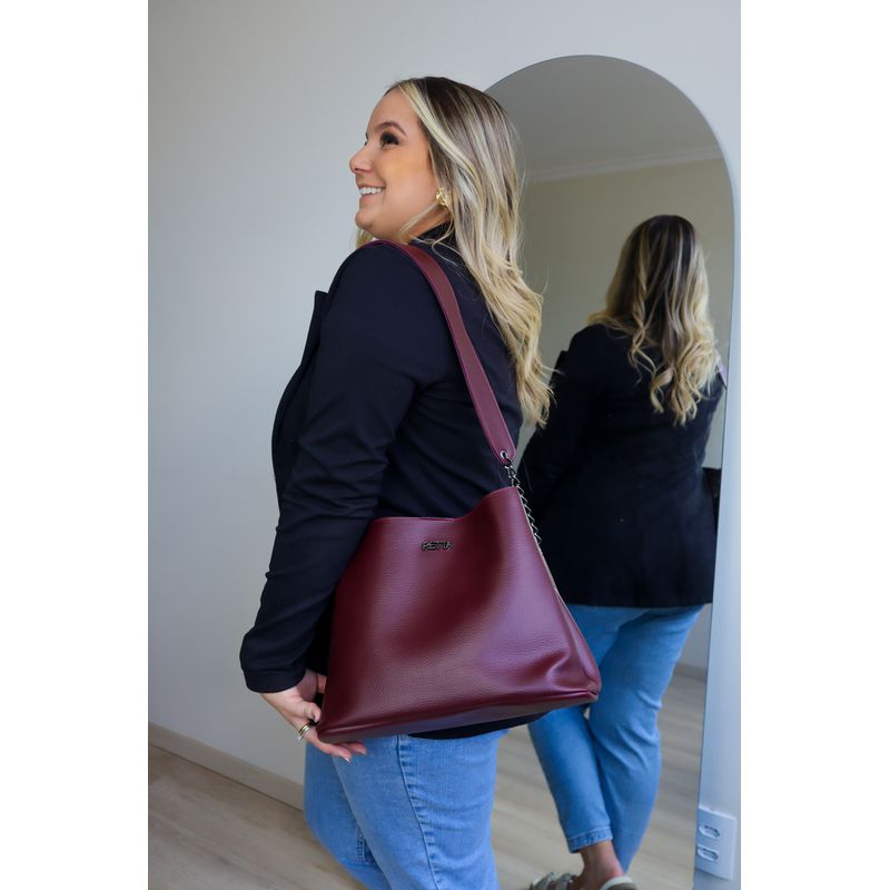 Bolsa Tiracolo Média Liz  Vinho