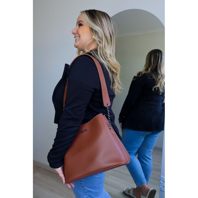 Bolsa Tiracolo Média Liz  Caramelo