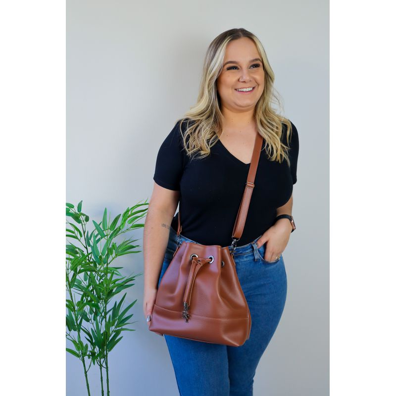 Bolsa Tiracolo Bucket Paola Caramelo