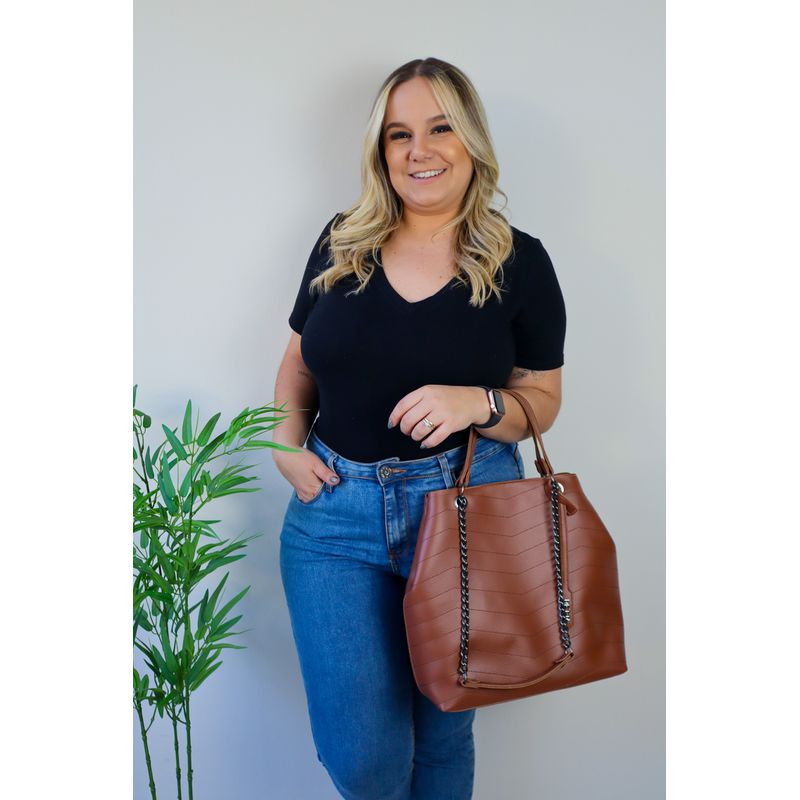 Bolsa Saco Grande Valentina Caramelo