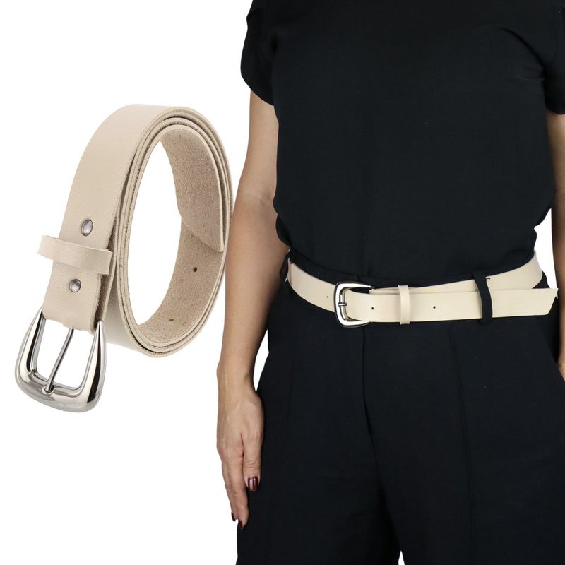 Cinto Exclusivo Retta Sintético Premium Liso Marfim