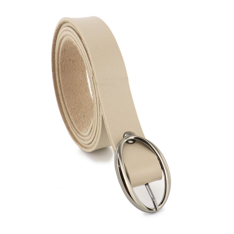 Cinto Exclusivo Retta Couro Sintético Premium Liso Marfim