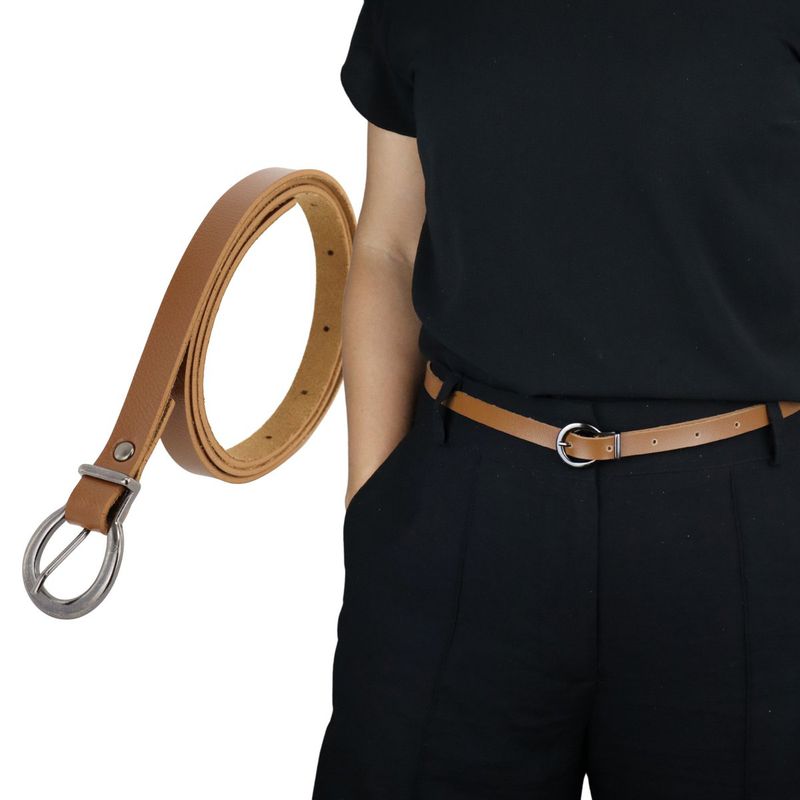 Cinto Feminino Premium Couro Sintético Liso Retta Caramelo