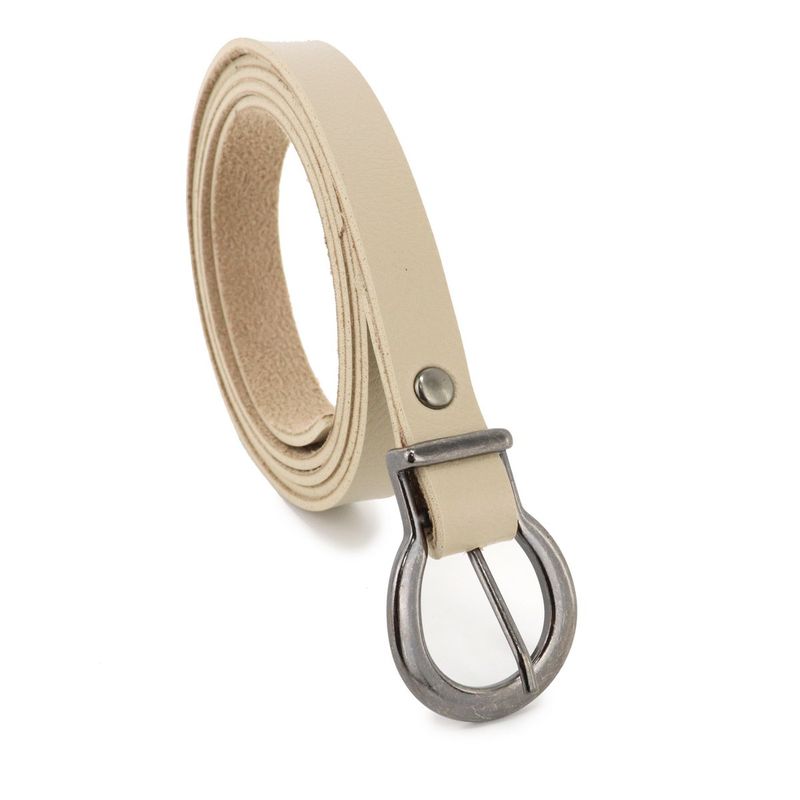 Cinto Feminino Premium Couro Sintético Liso Retta Marfim