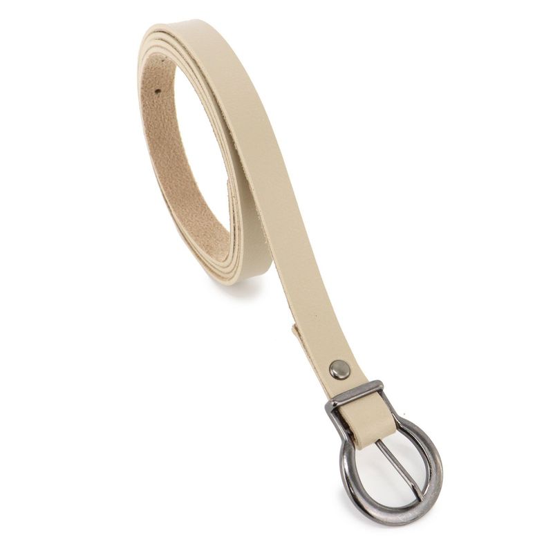 Cinto Feminino Premium Couro Sintético Liso Retta Marfim