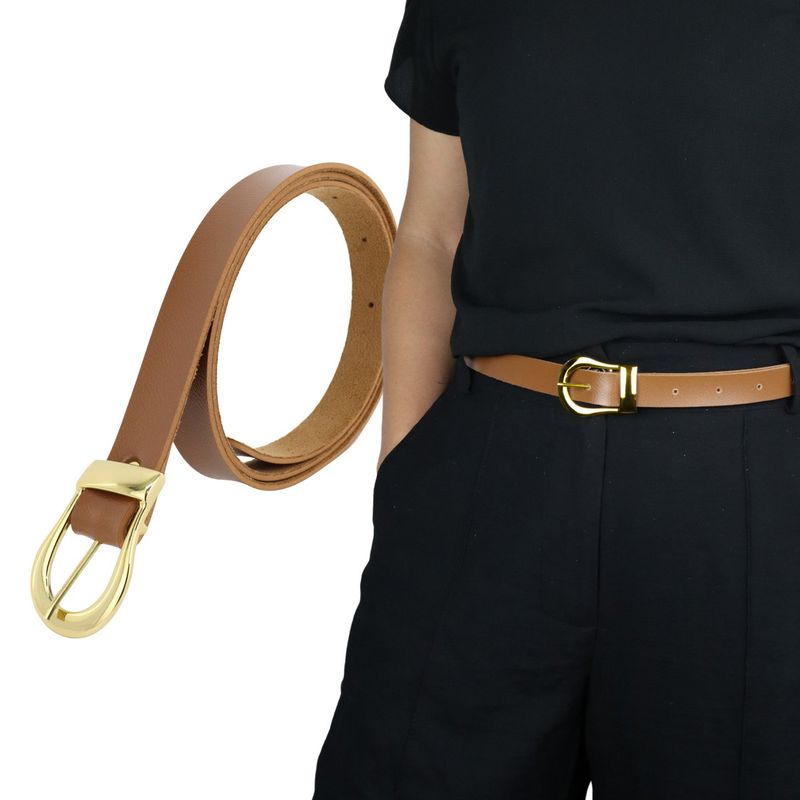 Cinto Feminino Fashion Social Liso Retta Caramelo