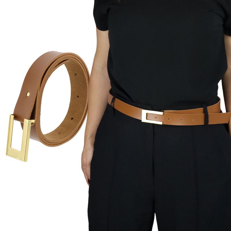 Cinto Exclusivo Retta Sintético Premium Caramelo