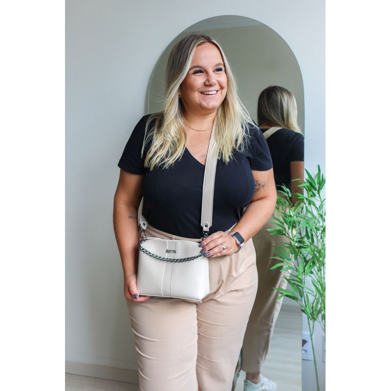 Bolsa Tiracolo Pequena Kiara Marfim