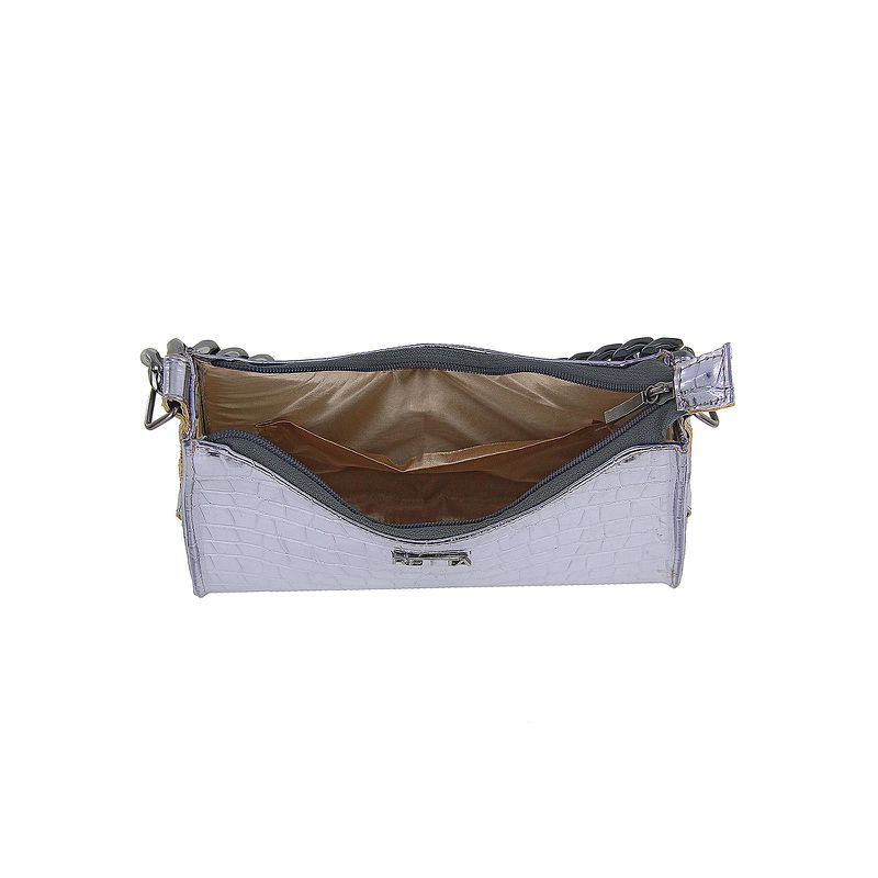  Bolsa Tiracolo Média Ágata Prata Cromada