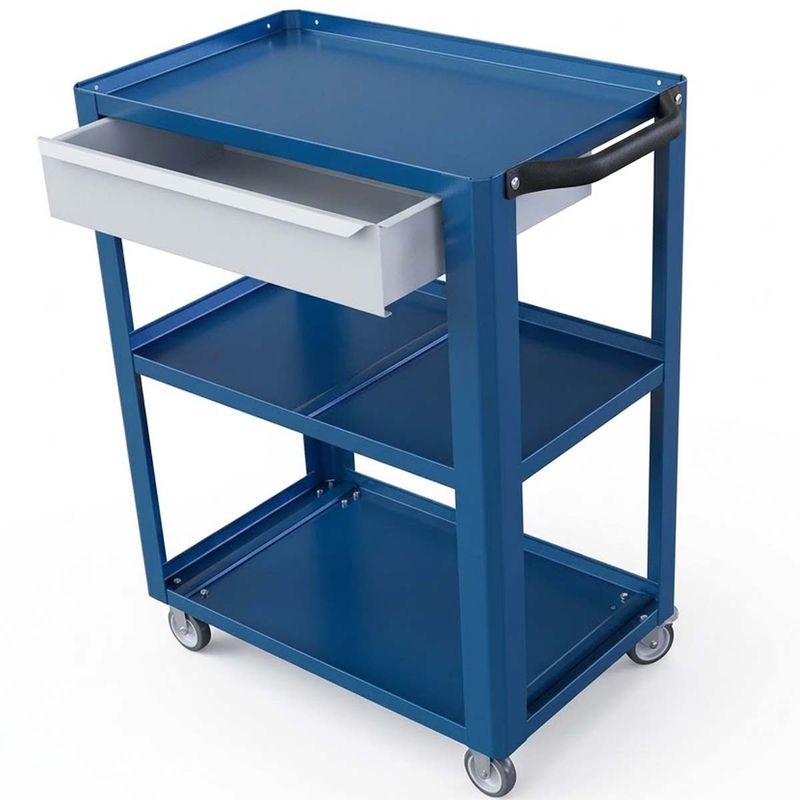 Carrinho Para Ferramentas Aberto Com 1 Gaveta Azul (CS02) - Fercar