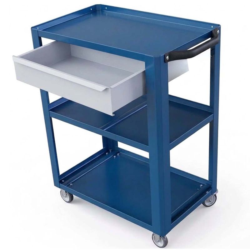 Carrinho Para Ferramentas Aberto Com 1 Gaveta Azul (CS02) - Fercar