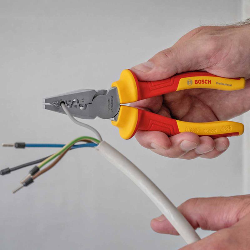 Alicate de Crimpar Terminais VDE 180mm (1600A02NE6000) - Bosch