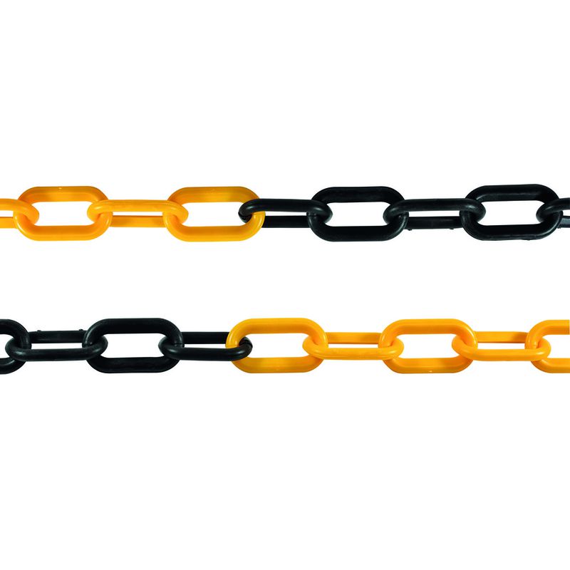 Corrente Plástica Grande Amarelo/Preto 50metros 63x4x9mm PPS 02 PROTEPLUS